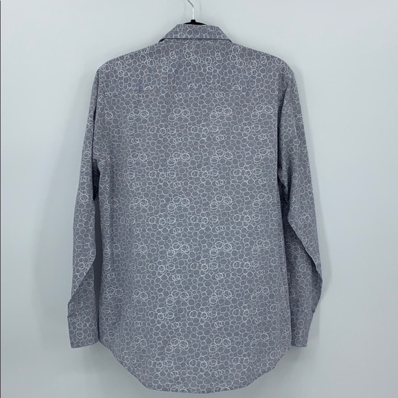Tallia Gray Geometric Circles Modern Fit Sport Shirt Size Medium - Picture 8 of 16